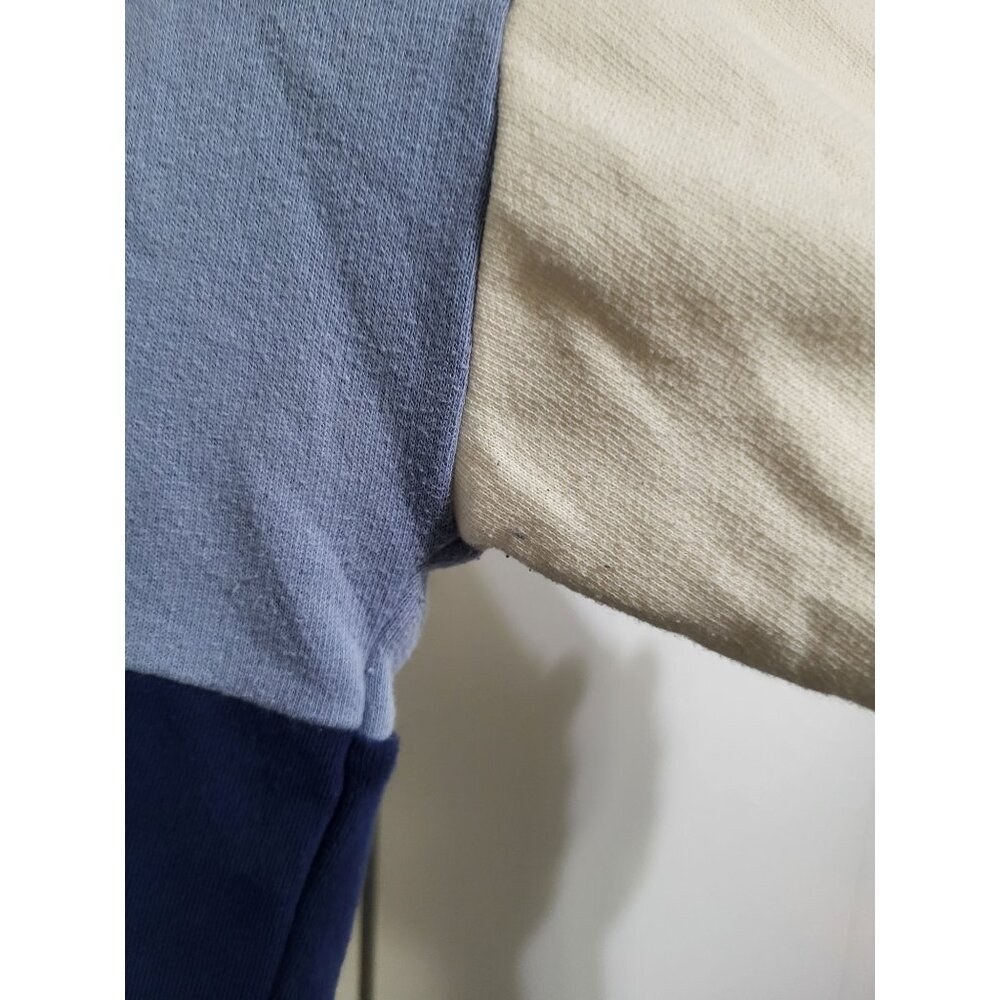 Victoria's Secret PINK High-Low Half-Zip Pullover Bluebell Cream Navy SZ M Logo - Picture 12 of 12